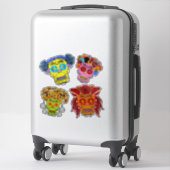 Blumenzuckerschädel Aufkleber (Koffer)