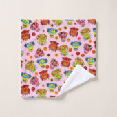 Blumenzuckerschädel Badhandtuch Set (Waschlappen)