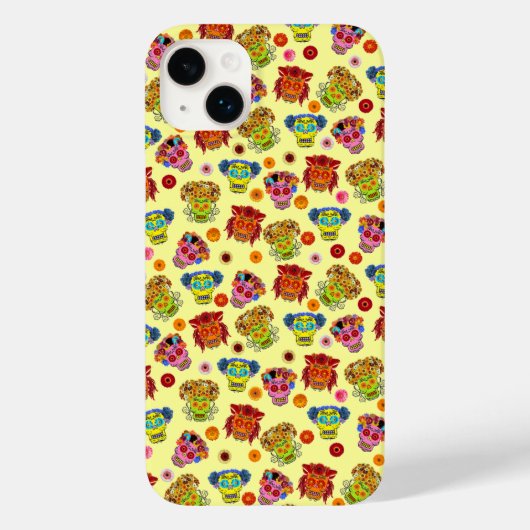 Blumenzuckerschädel Case-Mate iPhone Hülle (Rückseite)