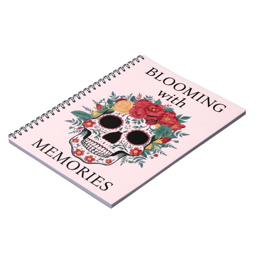 Blumenzuckerschädel Notizblock (Linke Seite)