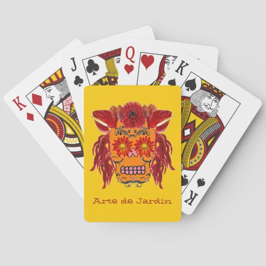 Blumenzuckerschädel Spielkarten (Rückseite)