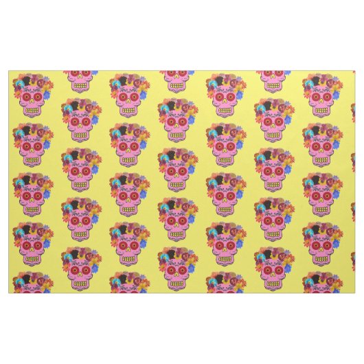 Blumenzuckerschädel Stoff (Fat Quarter (45,7 x 55,9 cm))