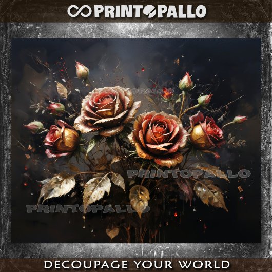 Blumenzusammensetzung der HerbstRose - Seidenpapier