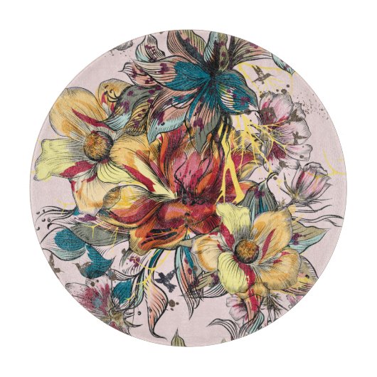 Blumenzuschnitt Schneidebrett (Vorderseite)