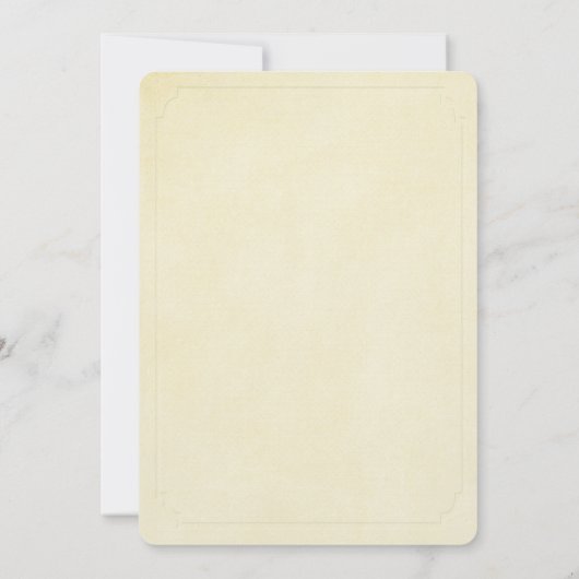 Blumenzweig auf zarter gelber Hochzeitsfeier Einladung (Rückseite)