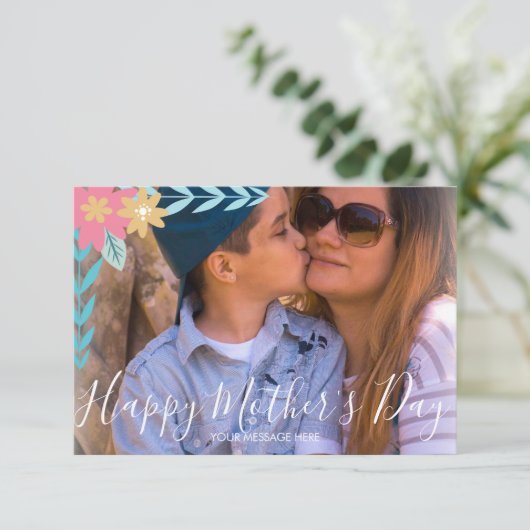 Blumenzweige Greenery Happy Mother Day Card Karte (Stehend Vorderseite)