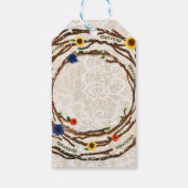 Blumenzweige Rustikale Burlap- & Lace-Geschenkmark Geschenkanhänger (Rückseite)