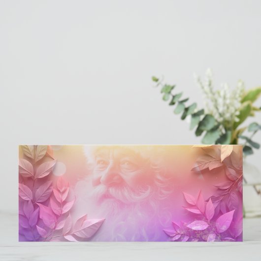 Blumenzweige und Weihnachtsmann (Stehend Vorderseite)