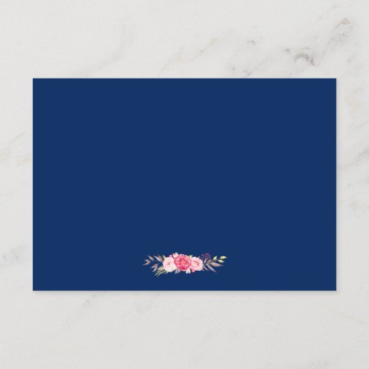 Blumenzwiebelblauer Empfang Begleitkarte (Rückseite)