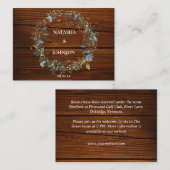 Blumenzwiebelblauer Leaf Hochzeitsdesign Mitteilungskarte (Vorne/Hinten)