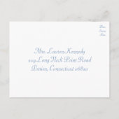 Blumenzwiebelblume & Blauer Hochzeitsfeier mit UAW Einladungspostkarte (Rückseite)