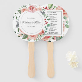 Blumenzwiebelblut-Hochzeitsprogramm Hand Fan Fächer