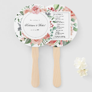 Blumenzwiebelblut-Hochzeitsprogramm Hand Fan Fächer