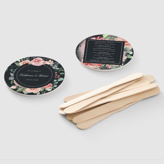 Blumenzwiebelblut-Hochzeitsprogramm Hand Fan Fächer (Non-assembled)