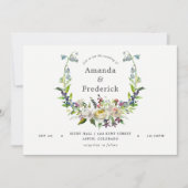 Blumenzwiebelblütenhochzeit in Weiß und Grün Einladung (Vorderseite)