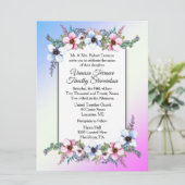 Blumenzwiebeleinladung dualblau / rosa einladung (Stehend Vorderseite)