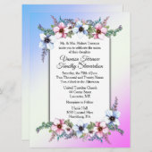 Blumenzwiebeleinladung dualblau / rosa einladung (Vorne/Hinten)