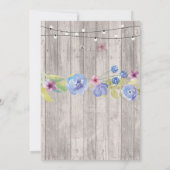 Blumenzwiebeleinladungen Holzleuchten Einladung (Rückseite)