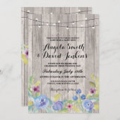 Blumenzwiebeleinladungen Holzleuchten Einladung (Vorne/Hinten)