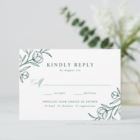 Blumenzwiebelfeier RSVP Karte (Stehend Vorderseite)