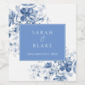 Blumenzwiebelflora Hochzeitsweinflasche Weinetikett (Einzelnes Label)