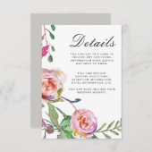 Blumenzwiebelgastdetails in Grau Begleitkarte (Vorne/Hinten)