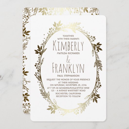 Blumenzwiebelhochzeit Einladung (Vorne/Hinten)