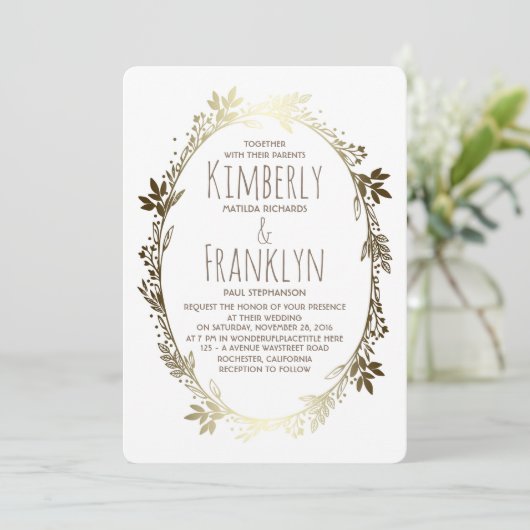 Blumenzwiebelhochzeit Einladung (Stehend Vorderseite)