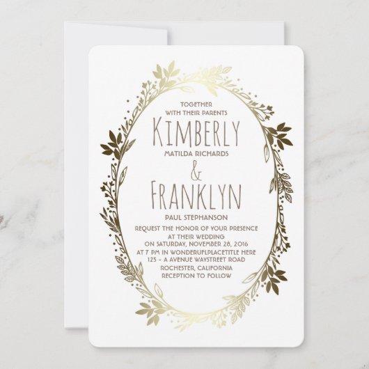 Blumenzwiebelhochzeit Einladung (Vorderseite)