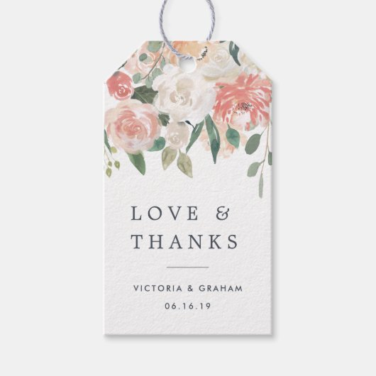 Blumenzwiebelhochzeit im Sommer Vielen Dank Geschenkanhänger (Vorderseite)