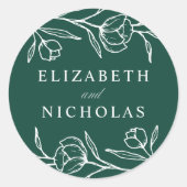 Blumenzwiebelhochzeit Runder Aufkleber (Vorderseite)