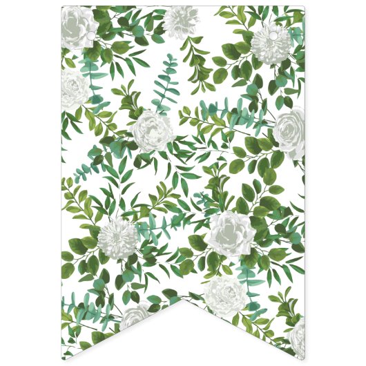 Blumenzwiebelhochzeit von Weißen Rose Wimpelkette (Erste Fahne)