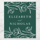 Blumenzwiebelhochzeit Weinetikett (Einzelnes Label)