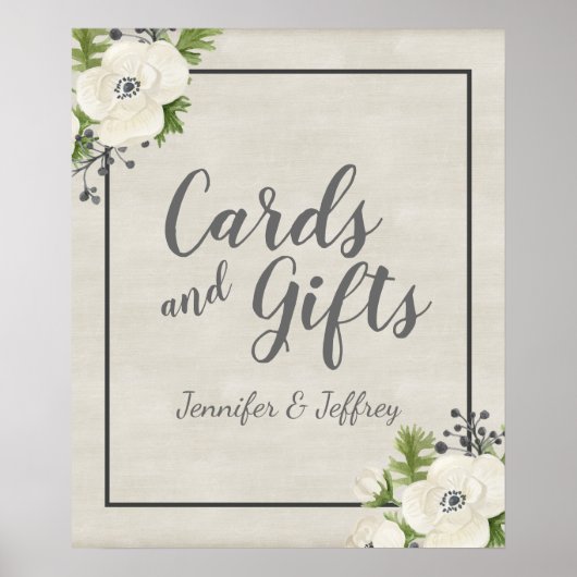 Blumenzwiebelkarte und Geschenkzeichen Poster (Vorne)