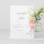 Blumenzwiebelkarten Personalisiert Einladung (Stehend Vorderseite)