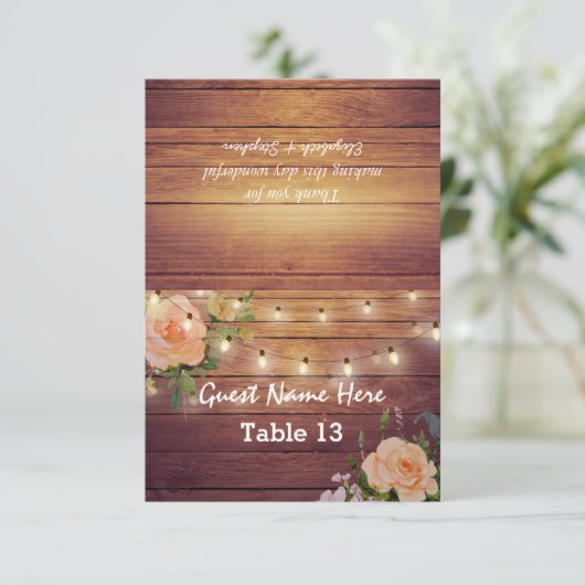 Blumenzwiebelleuchten Hochzeitsplattform Tabelle N Einladung (Stehend Vorderseite)