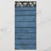 Blumenzwiebellichtblauer Hochzeitstag aus Holz Menükarte (Rückseite)