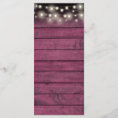 Blumenzwiebellichter Rustikale Hochzeit aus Rotem  Menükarte (Rückseite)