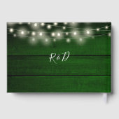 Blumenzwiebellichter Rustikale Hochzeit von Grünem Gästebuch (Rückseite)