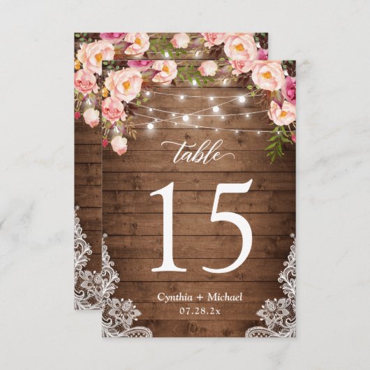 Blumenzwiebellichter Tischnummer (Vorne/Hinten)