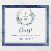 Blumenzwiebellogos für Wasserfarben Schaumweinetikett (Einzelnes Label)