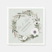 Blumenzwiebeln Anemone Wasserfarbe Serviette (Vorderseite)