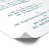 Blumenzwiebeln - Blumenzettel Poster (Ecke)