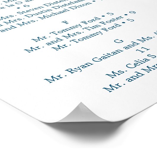 Blumenzwiebeln - Blumenzettel Poster (Ecke)