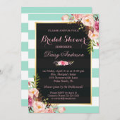 Blumenzwiebeln Brautparty Grüne Streifen Einladung (Vorne/Hinten)