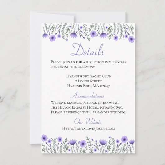 Blumenzwiebeln Details Anfahrtswege Hochzeit Einladung (Vorderseite)