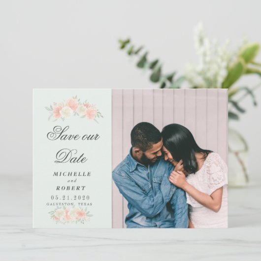 Blumenzwiebeln-Foto Save the Date Einladung (Stehend Vorderseite)