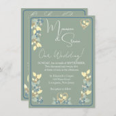 Blumenzwiebeln, Gelb und Blau Einladung (Vorne/Hinten)