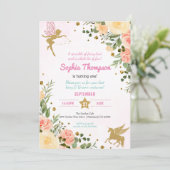 Blumenzwiebeln Glitzer 1. Geburtstag Einladung (Stehend Vorderseite)