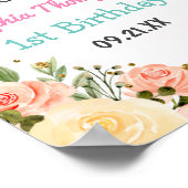 Blumenzwiebeln Glitzer 1. Geburtstag Poster (Ecke)